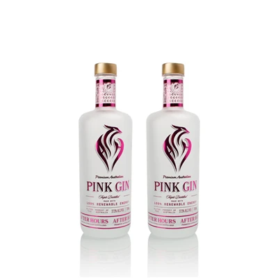 750ml potel gin rownd fflint ychwanegol gyda decal
